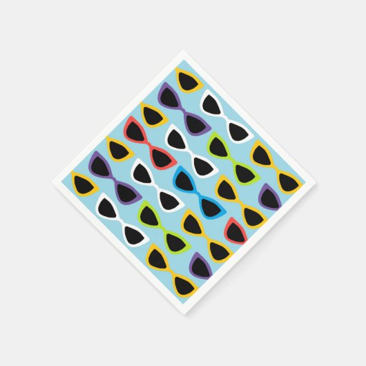 Retro-Sonnenbrille Cocktail Serviette (Ecke)