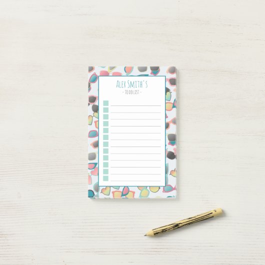 Retro-Sonnenbrille gescannt Kinder Post-it Klebezettel (Auf Schreibtisch)