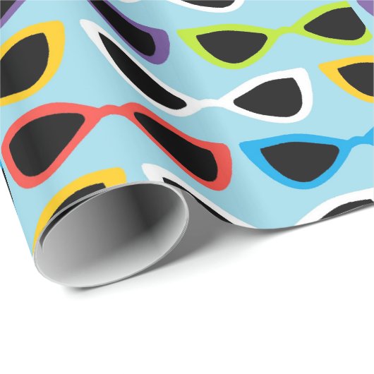 Retro-Sonnenbrille Geschenkpapier (Rolleneckpunkt)