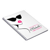 Retro Sonnenbrille Haar und Schönheit bildet das Notizblock (Rechte Seite)