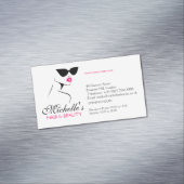 Retro-Sonnenbrille Haare und Schönheit bilden Bran Magnetische Visitenkarte (Beispiel)