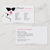 Retro Sonnenbrille Haare und Schönheit bilden sich Visitenkarte (Vorne/Hinten)