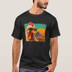 Retro-Sonnenbrille Huhn Vintage Cooler Hahn-Tee T-Shirt