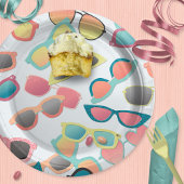 Retro-Sonnenbrille im Sommer Kindergeburtstag Pappteller