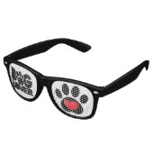 Retro-Sonnenbrille mit Hund-Lover-Logo Partybrille (Schrägansicht)