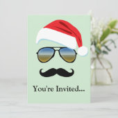 Retro-Sonnenbrille mit Mustache Einladung (Stehend Vorderseite)