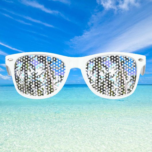 Retro-Sonnenbrille mit tropischen Palmen Partybrille