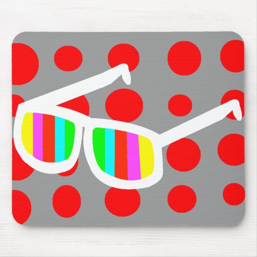 Retro Sonnenbrille Mousepad (Vorne)