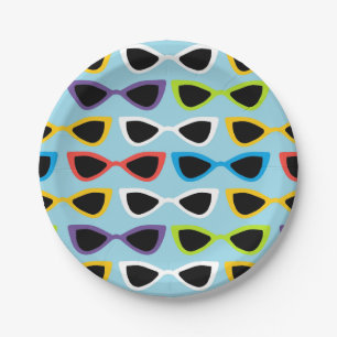 Retro Sonnenbrille-Pappteller Pappteller