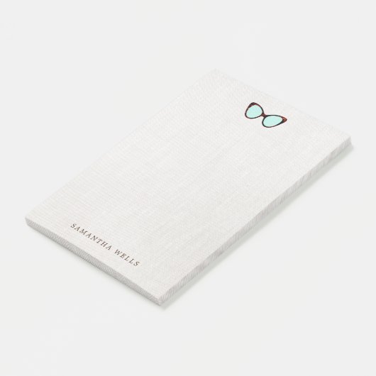 Retro-Sonnenbrille Personalisiert Post-it Klebezettel (angewinkelt)