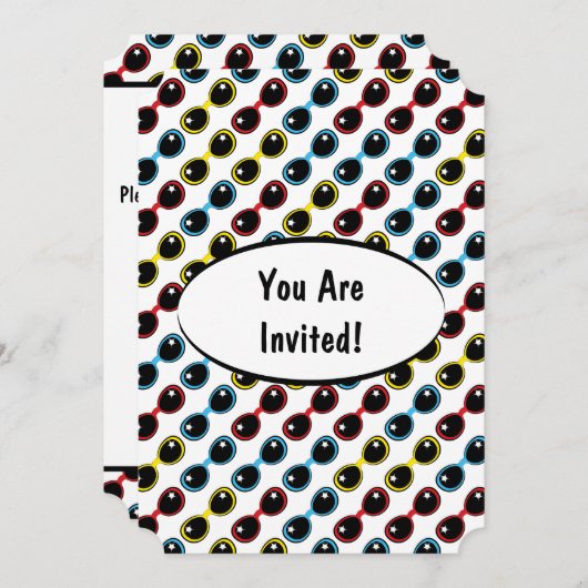 Retro-Sonnenbrille primär Einladung (Vorne/Hinten)