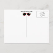 Retro-Sonnenbrille Primäres Blau Rot Postkarte (Rückseite)