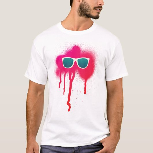 Retro-Sonnenbrille-Spritzer T-Shirt (Vorderseite)