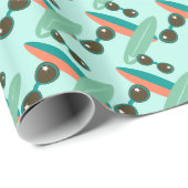 Retro-Sonnenbrille und Surfbretter Geschenkpapier (Rolleneckpunkt)