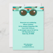 Retro-Sonnenbrille und Surfbretter-Party Einladung (Vorderseite)