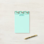 Retro-Sonnenbrille und Surfbretter Personalisiert Post-it Klebezettel (Auf Schreibtisch)