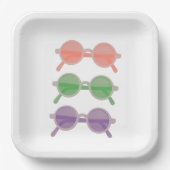 Retro-Sonnenbrillen Papier-Teller Pappteller (Vorderseite)