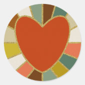 Retro-Sonnenbrust Runder Aufkleber (Vorderseite)