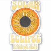 Retro-Sonnenfinsternis Gesamt Eclipse 8. April 202 Aufkleber (Vorderseite)