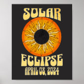 Retro-Sonnenfinsternis Gesamt Eclipse 8. April 202 Poster (Vorne)