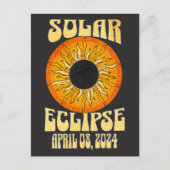 Retro-Sonnenfinsternis Gesamt Eclipse 8. April 202 Postkarte (Vorderseite)