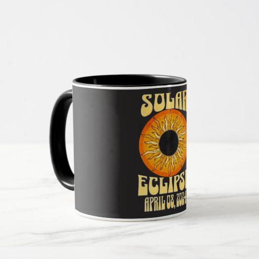 Retro-Sonnenfinsternis Gesamt Eclipse 8. April 202 Tasse (Vorderseite Links)