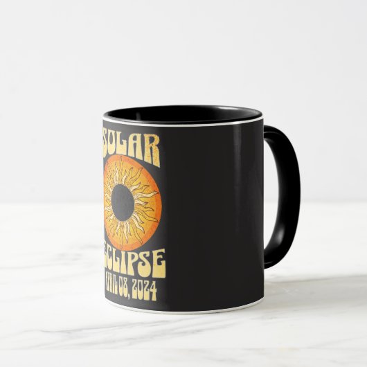 Retro-Sonnenfinsternis Gesamt Eclipse 8. April 202 Tasse (VorderseiteRechts)