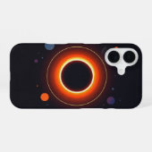 Retro Sonnenfinsternis iPhone 16 Hülle (Rückseite (Horizontal))