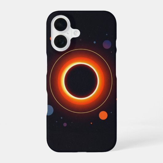 Retro Sonnenfinsternis iPhone 16 Hülle (Rückseite)