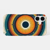 Retro Sonnenfinsternis iPhone 16 Hülle (Rückseite (Horizontal))