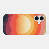 Retro Sonnenhorizont iPhone 16 Hülle (Rückseite (Horizontal))