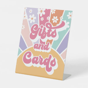 Retro-Sonnenlicht-Geburtstagsgeschenktisch Sockelschild