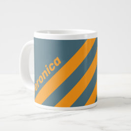 Retro-Sonnenschein Drei Streifen mit Namen Jumbo-Tasse
