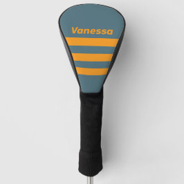 Retro-Sonnenschein-Dreier-Streifen mit Namen Golf Headcover