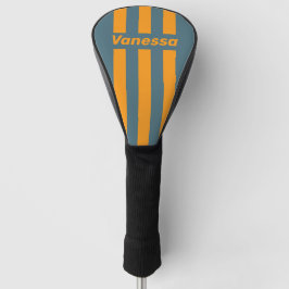 Retro-Sonnenschein-Dreipinnstreifen mit Namen Golf Headcover