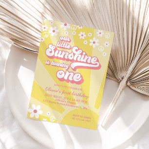 Retro-Sonnenschein Gänseblümchen Boho-Blumen zum e Einladung