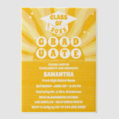 Retro-Sonnenschein-Graduierungsparty Pergament Einladungen (Vorderseite)