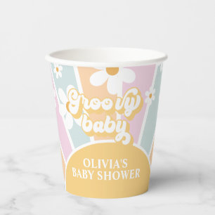 Retro-Sonnenschein Groovy BABY Pastell-Gänseblümch Pappbecher