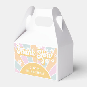 Retro-Sonnenschein-Pastell-Gänseblümchen-Geburtsta Geschenkschachtel