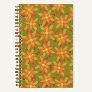 Retro-Sonnenstrahl-Gänseblümchen-Blumenmuster in g Notizblock