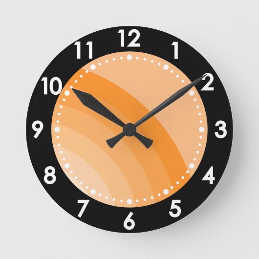 Retro-Sonnenstrahl-Regenbogen Runde Wanduhr (Vorderseite)