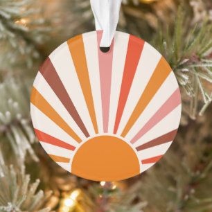 Retro Sonnenstrahlen-Ausbruch Sonnenuntergang Oran Ornament