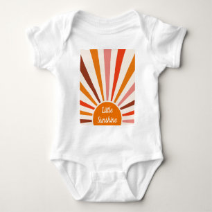 Retro Sonnenstrahlen Burst Sonnenuntergang Orange Baby Strampler