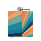 Retro-Sonnenstrahlen Flachmann (Rückseite)