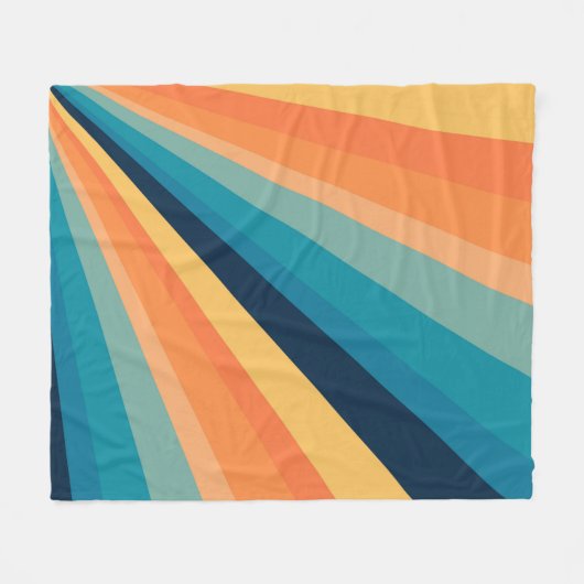 Retro-Sonnenstrahlen Fleecedecke (Vorderseite (Horizontal))