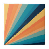 Retro-Sonnenstrahlen Fliese (Vorderseite)