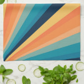 Retro-Sonnenstrahlen Geschirrtuch (Gefaltet)