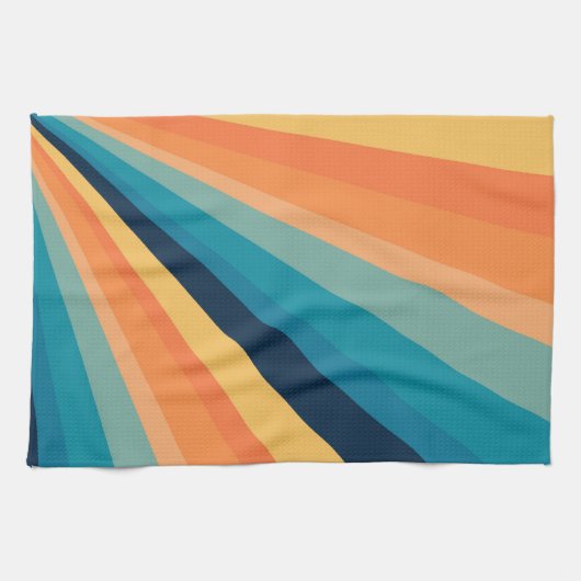 Retro-Sonnenstrahlen Geschirrtuch (Horizontal)