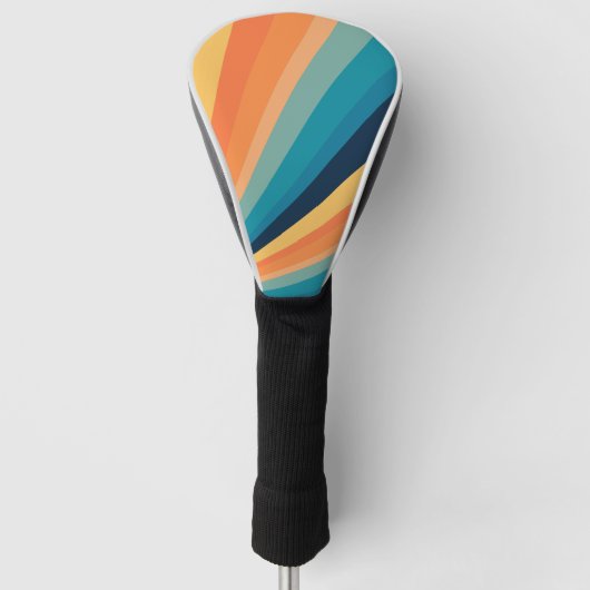 Retro-Sonnenstrahlen Golf Headcover (Vorderseite)
