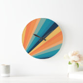 Retro-Sonnenstrahlen Große Wanduhr (Zuhause)